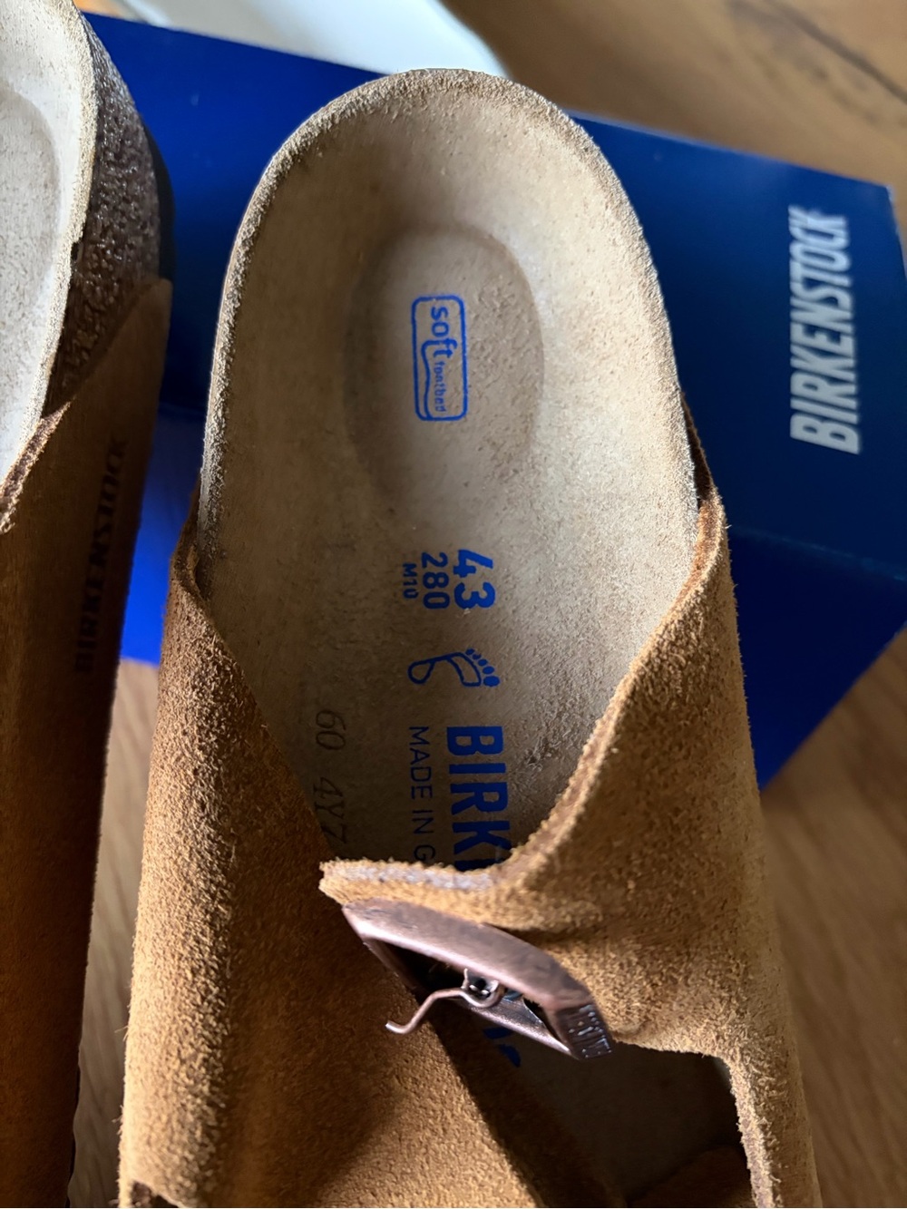 Birkenstock Arizona Soft Bed - Mink Suede - Size 43/Men’s 10 - Picture 3 of 5